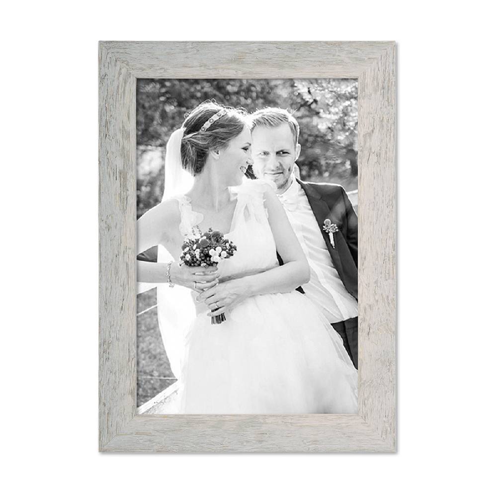 Photolini Holz-Bilderrahmen Strandhaus Grau Rustikal Fabrik Onlineshop