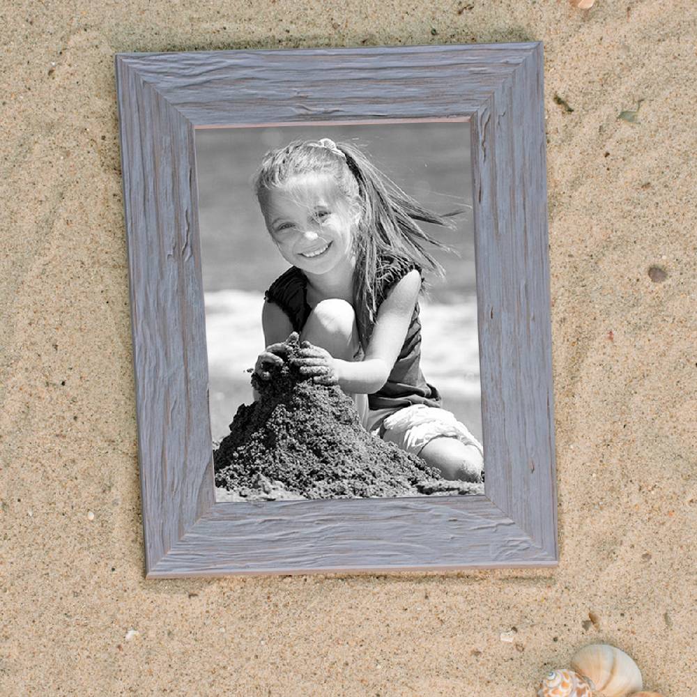 Photolini 5er Bilderrahmen-Set 20x20 cm Strandhaus Grau Rustikal Massivholz Günstig kaufen