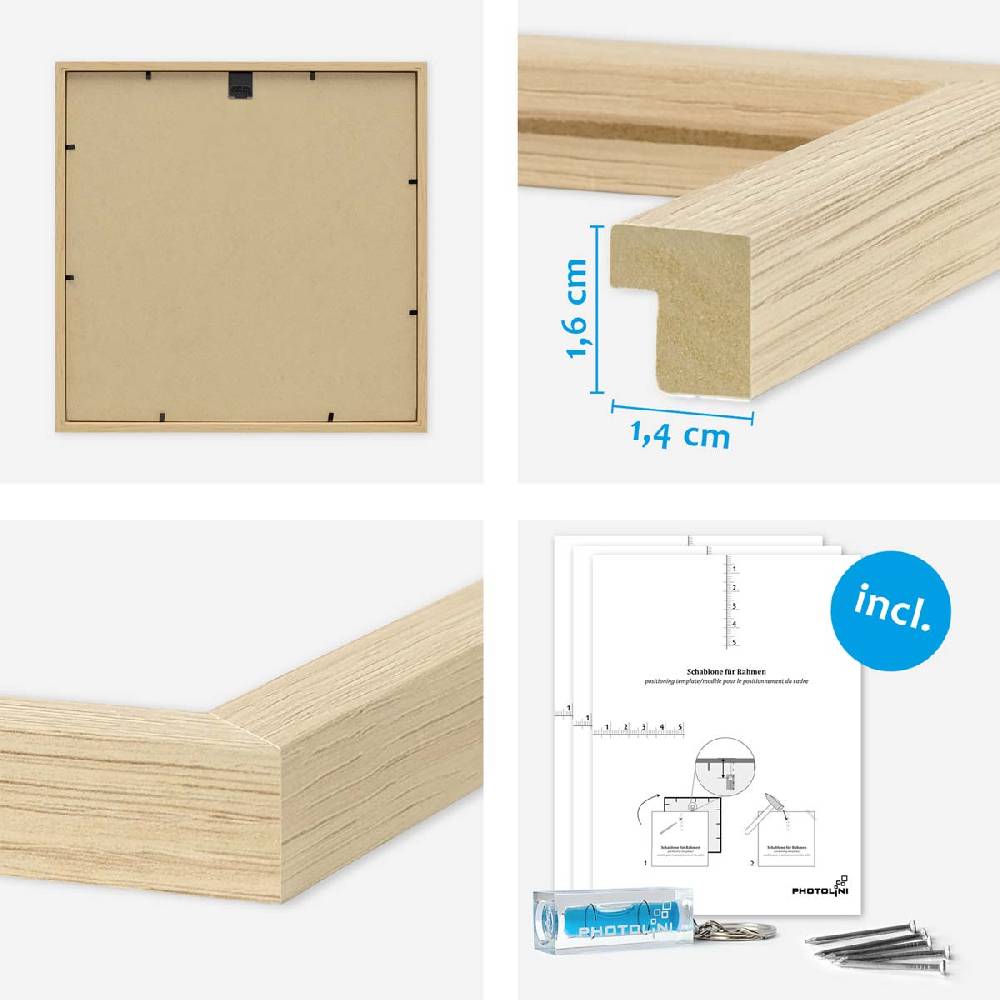 Photolini 9er Set Poster-Bilderrahmen 30x30 cm Modern Natur MDF mit Passepartout Valentinstagsangebot