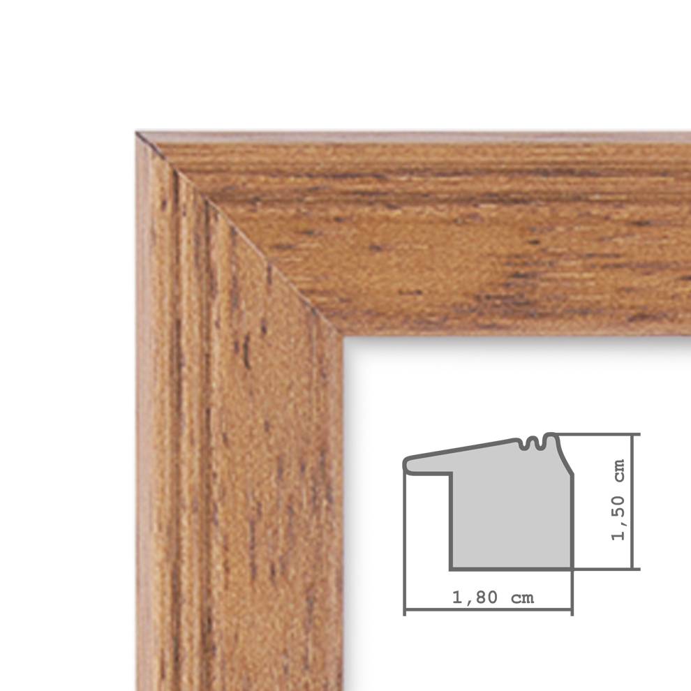Photolini 5er Set Landhaus-Bilderrahmen 20x20 cm Eiche-Optik Massivholz Jubiläumsangebot