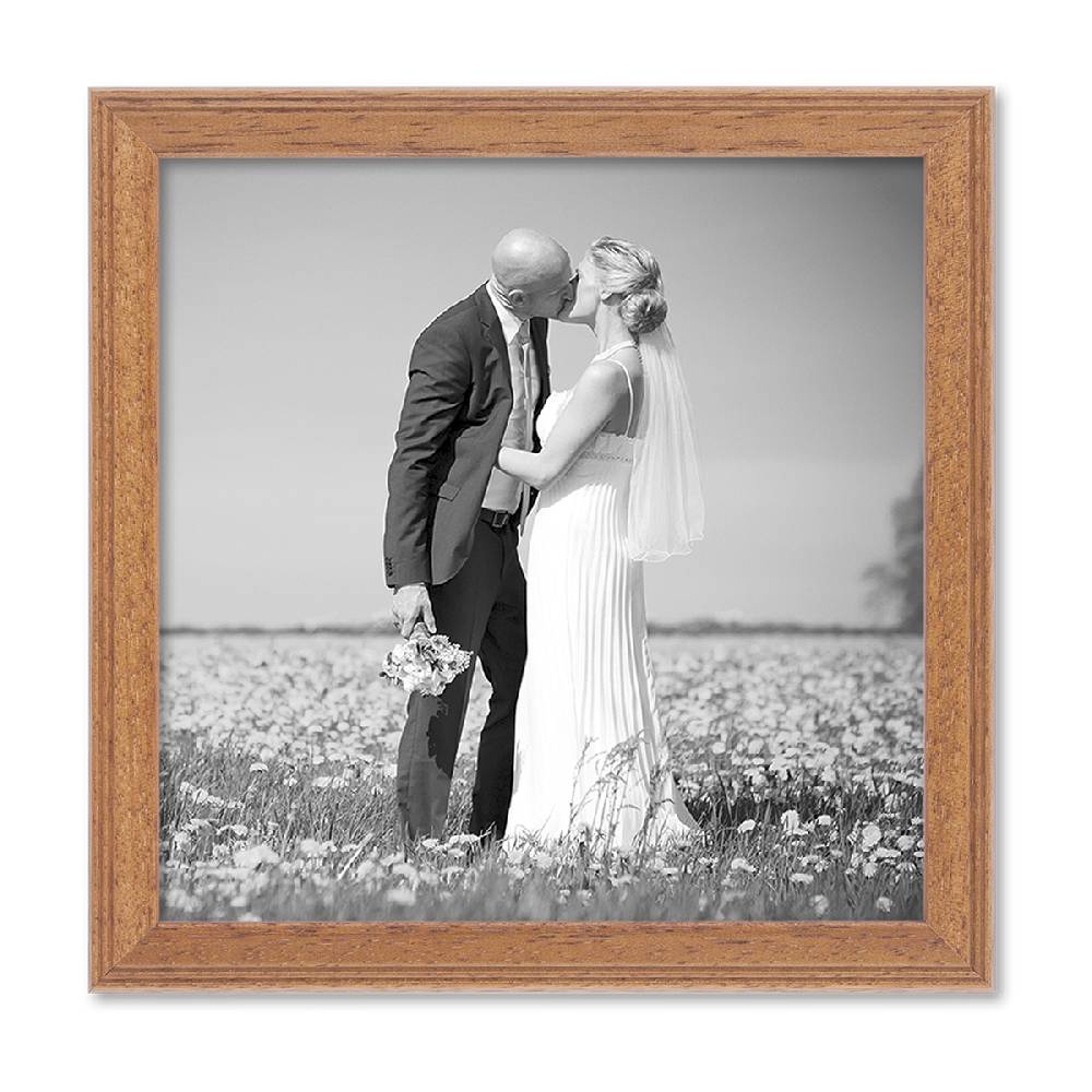 Photolini 5er Set Landhaus-Bilderrahmen 20x20 cm Eiche-Optik Massivholz Jubiläumsangebot