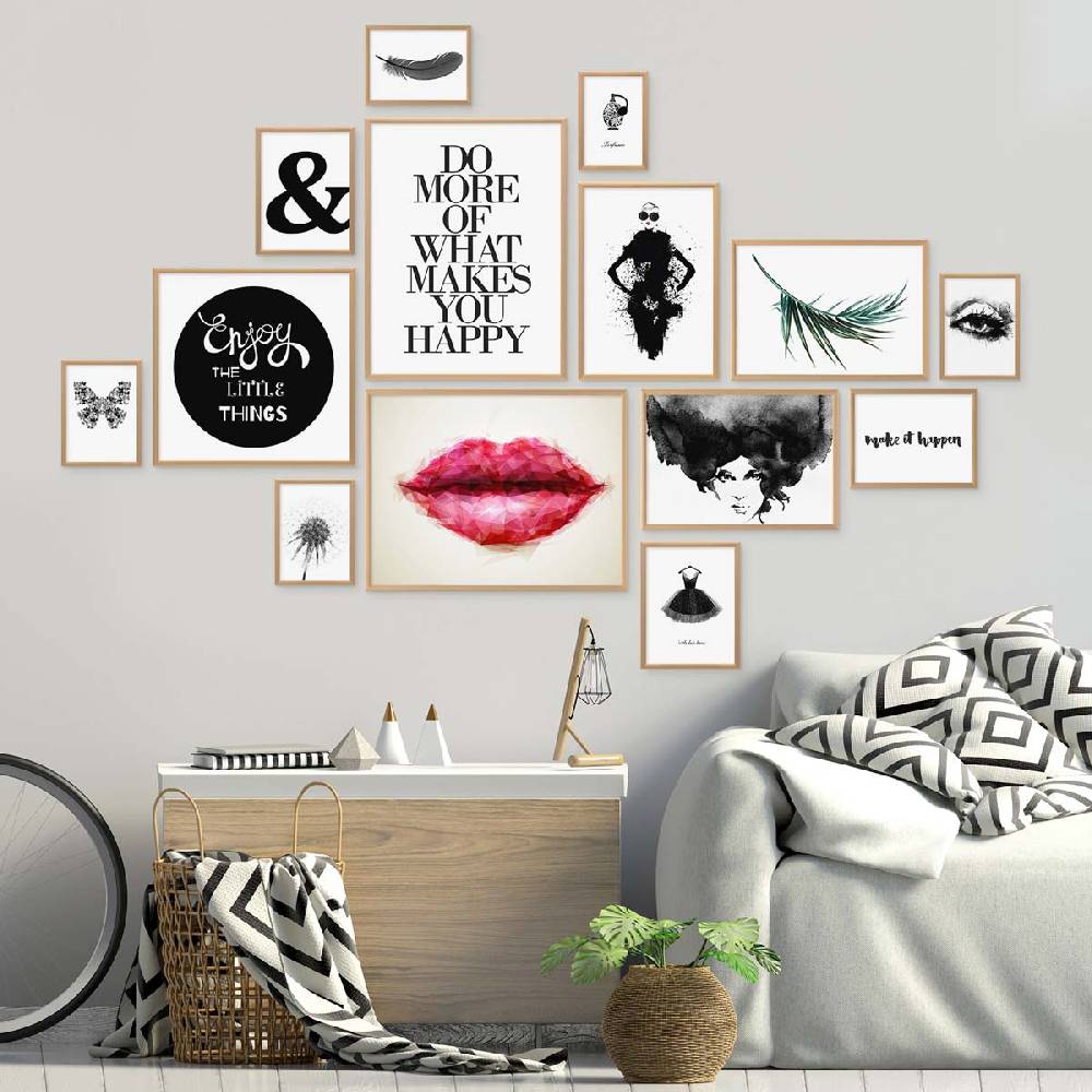 Photolini 14er Set Alu-Bilderrahmen Modern Gold Aluminium-Rahmen Online Outlet