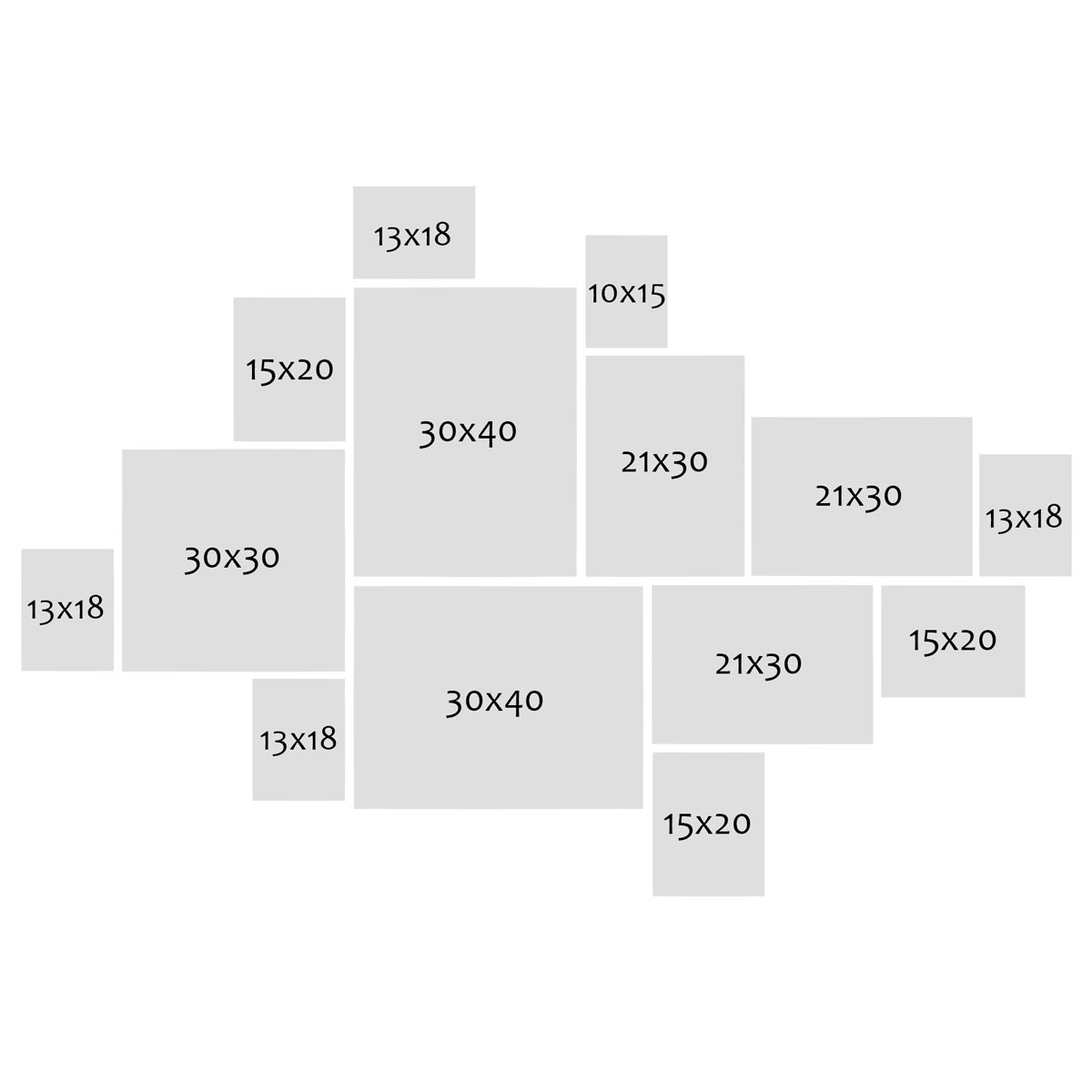 Photolini 14er Bilderrahmen-Set Modern Silber aus MDF Kauf eins, bekomm eins gratis