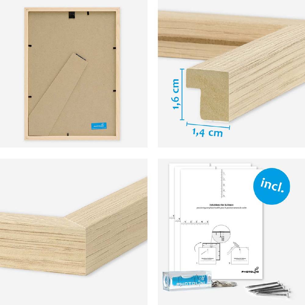 Photolini 15er Bilderwand Treppenhaus - Bilderrahmen-Set Modern Natur aus MDF Sonderangebote