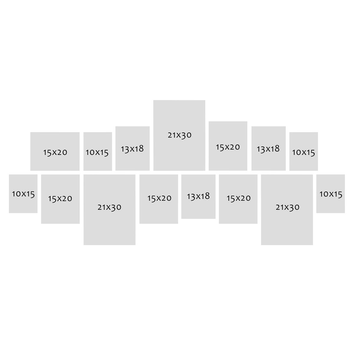 Photolini 15er Bilderrahmen-Set Natur breit modern MDF-Holz mit Acrylglas Begrenzte Freigabe