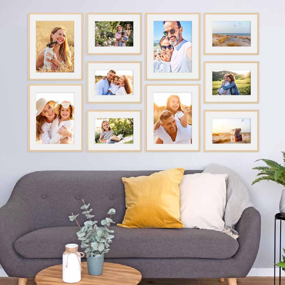Photolini 10er Set Poster-Bilderrahmen 30x40 cm und 40x50 cm Modern Natur MDF mit Passepartout Bis zu 65% Rabatt