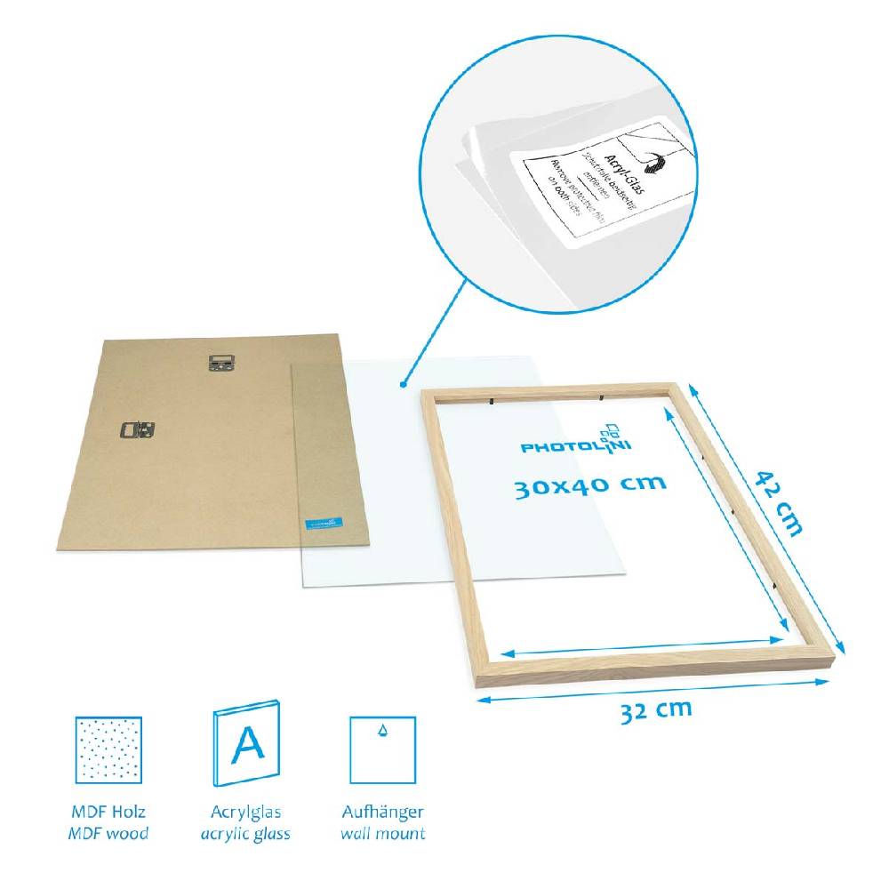 Photolini 10er Set Poster-Bilderrahmen 30x40 cm und 40x50 cm Modern Natur MDF mit Passepartout Bis zu 65% Rabatt