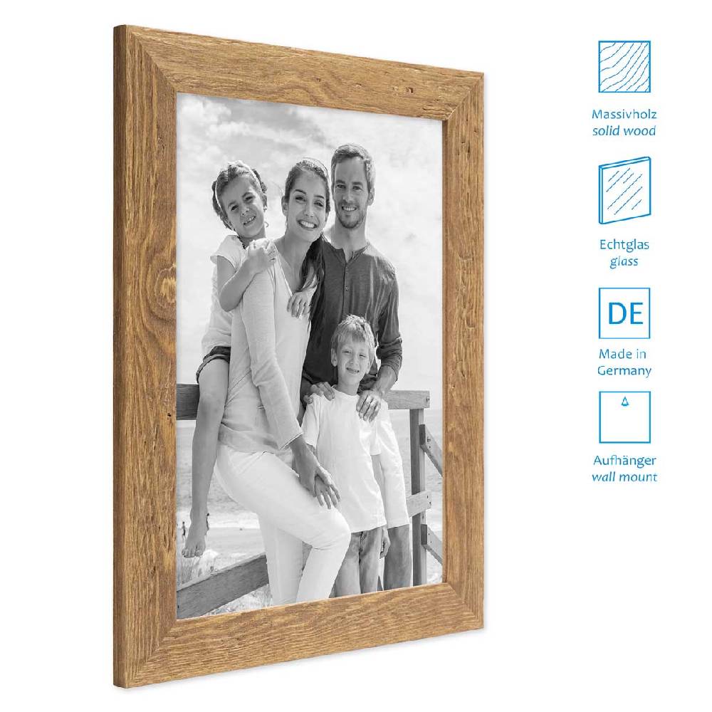 Photolini 9er Bilderrahmen-Set Strandhaus Rustikal Eiche-Optik Sonderangebot der Fabrik