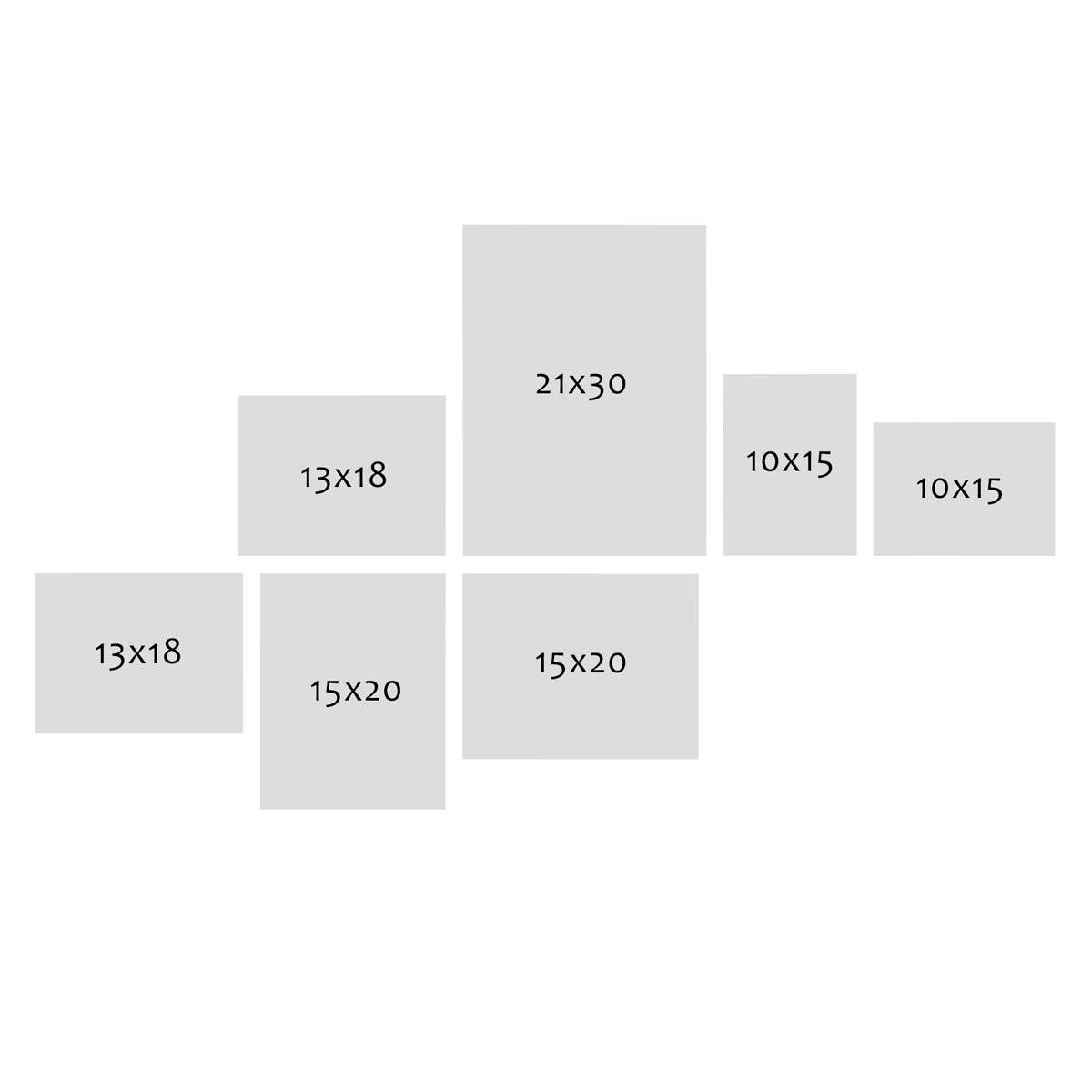 Photolini 7er Bilderrahmen-Set Schwarz breit modern MDF-Holz mit Acrylglas Riesige Rabatte