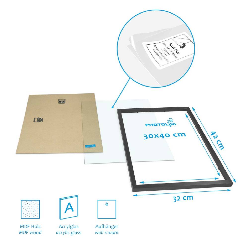 Photolini 9er Bilderrahmen-Set Modern Schwarz aus MDF 50% Rabatt mit kostenlosem Versand