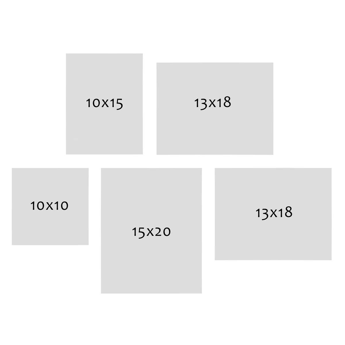 Photolini 5er Bilderrahmen-Set No.1 Strandhaus Eiche-Optik Massivholz 10x10 bis 15x20 cm Kostenloser Versand