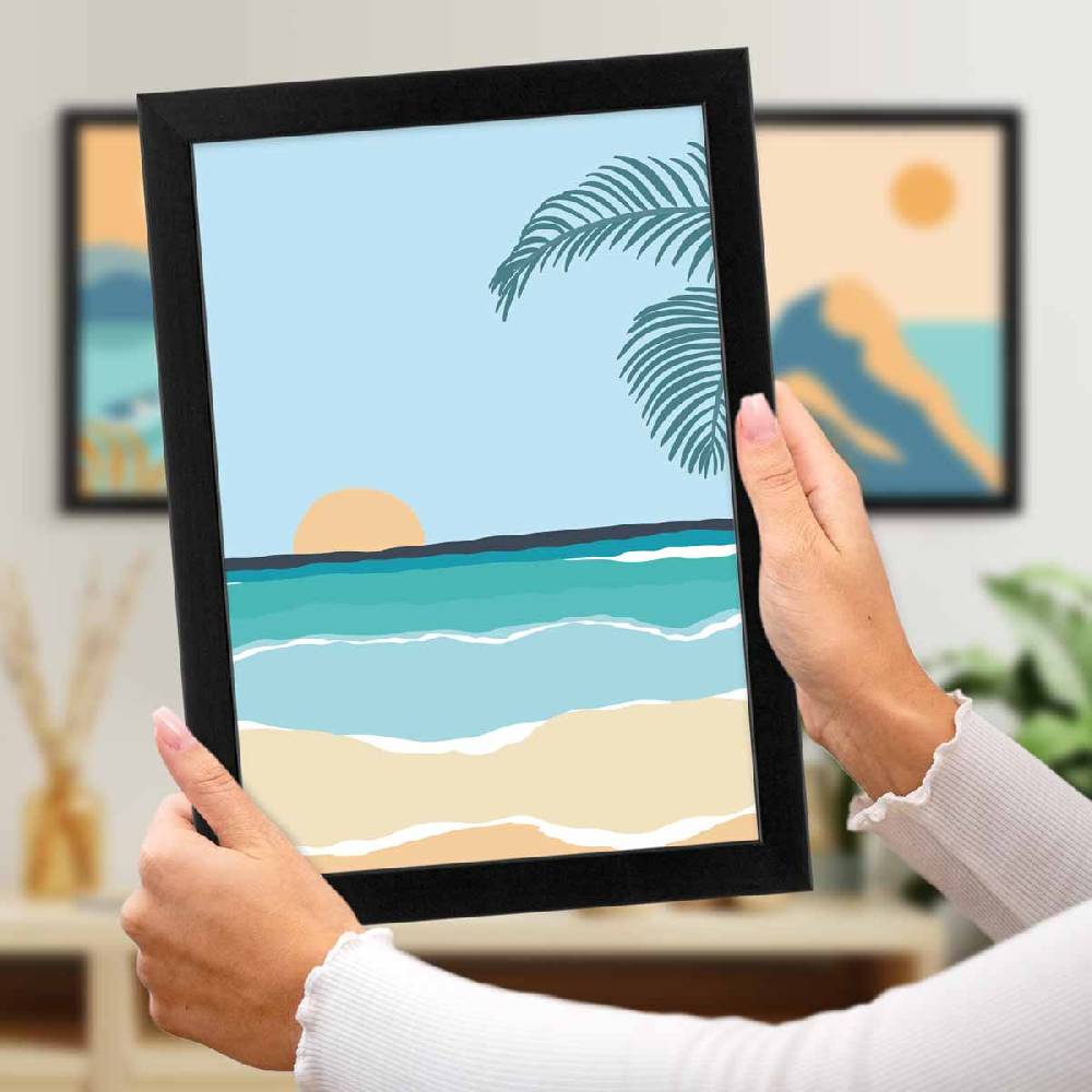 Photolini 3er Bilderrahmen-Set 20x30 cm Modern Schwarz aus MDF mit Acrylglas Vatertagsangebot