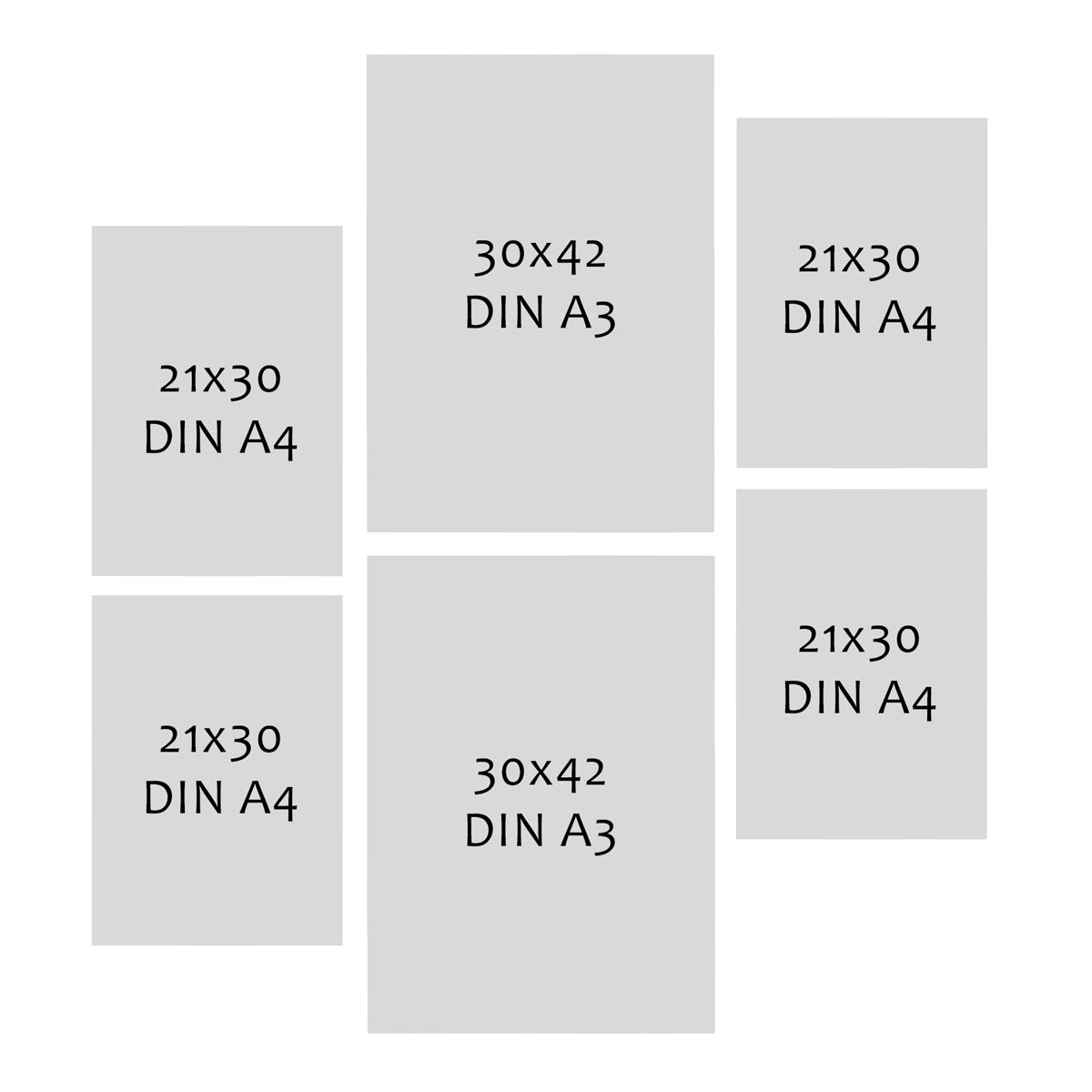 Photolini 6 Bilderrahmen Schwarz 2x 30x42 und 4x 21x30 cm / DIN A4 Modern MDF mit Acrylglas Saisonale Angebote