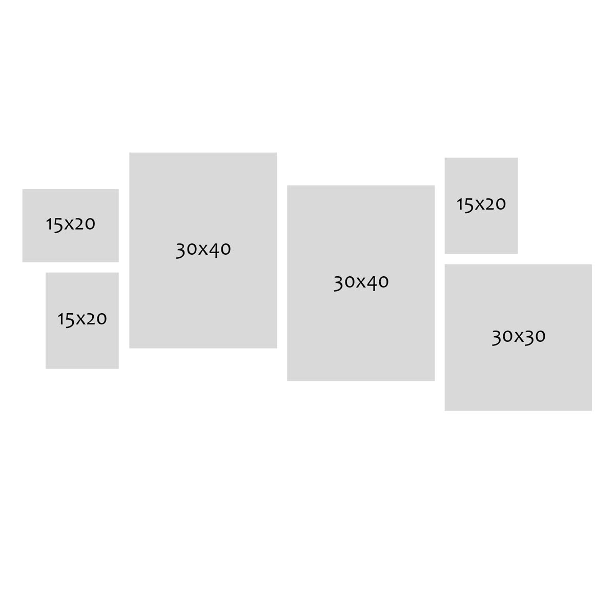Photolini 6er Bilderrahmen-Set Modern Silber aus MDF 15x20, 30x30 und 30x40 cm Begrenzte Freigabe