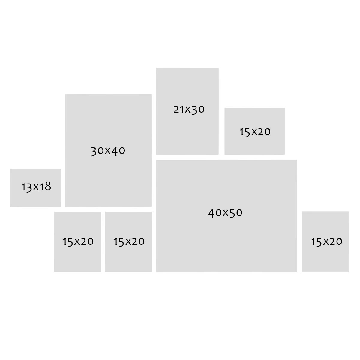 Photolini 8er Bilderrahmen-Set Modern Silber aus MDF 13x18 bis 40x50 cm Letzte 3 Tage