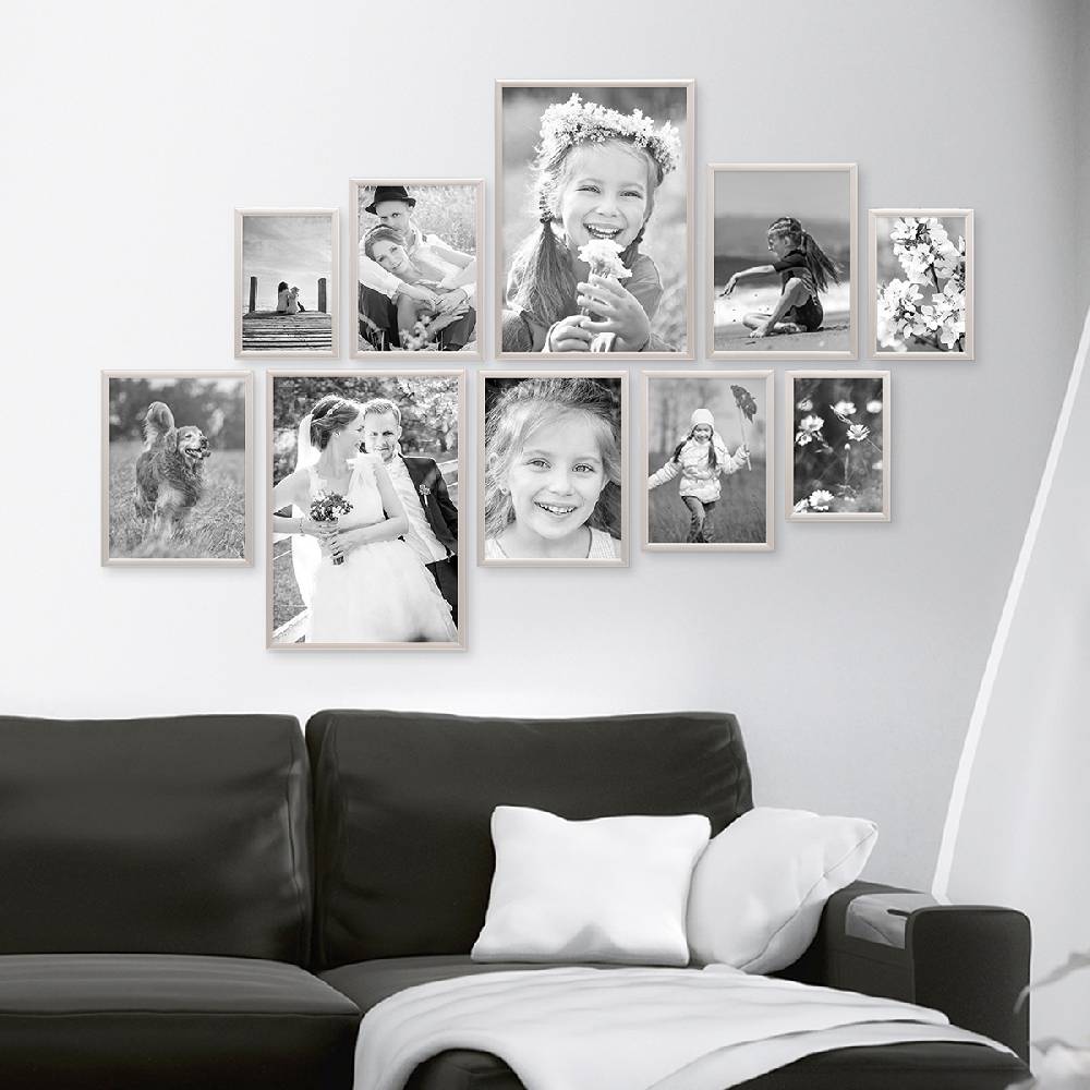 Photolini 10er Set Alu-Bilderrahmen Modern Silber Aluminium-Rahmen JETZT KAUFEN