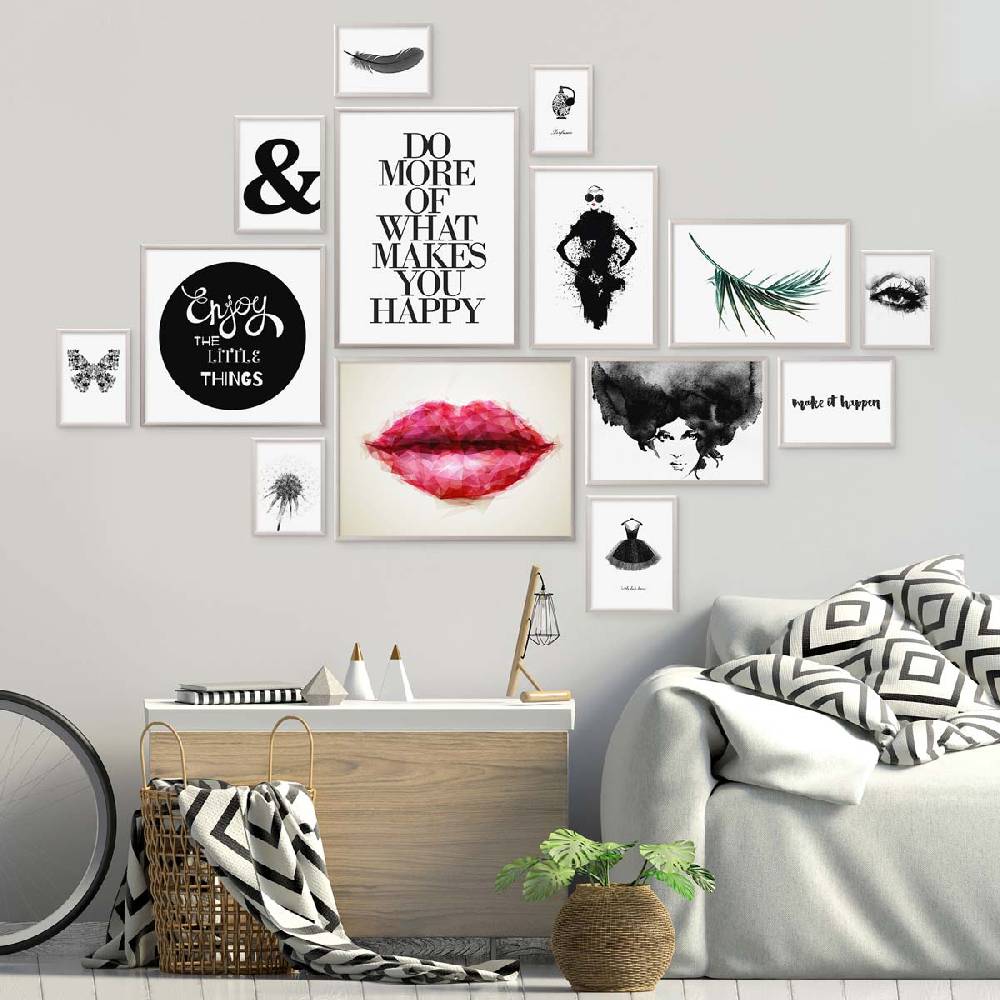 Photolini 14er Set Alu-Bilderrahmen Modern Silber Aluminium-Rahmen Letzte 2 Tage