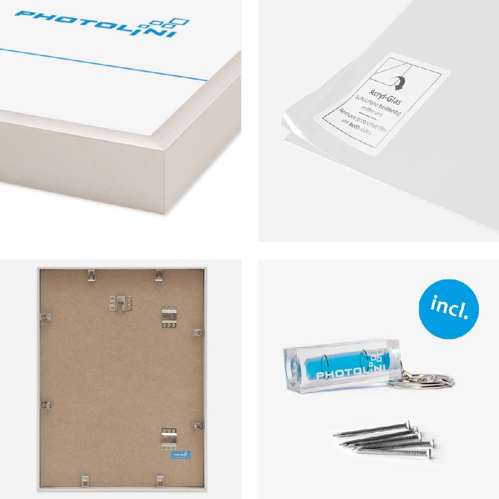 Photolini 17er Set Alu-Bilderrahmen Modern Silber Aluminium-Rahmen Zeitbegrenzte Promotion