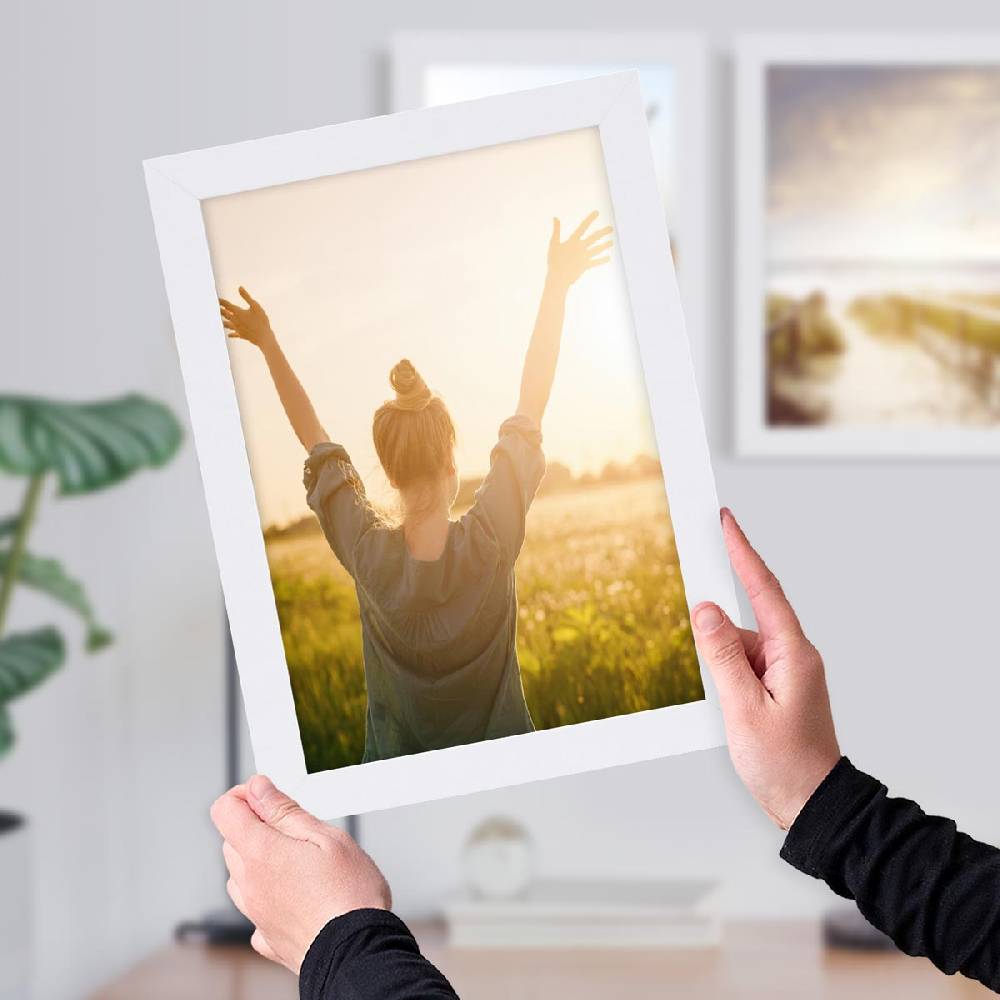 Photolini 3er Bilderrahmen-Set 21x30 cm DIN A4 breit Weiß MDF-Holz | Acrylglas Kostenloser Versand international