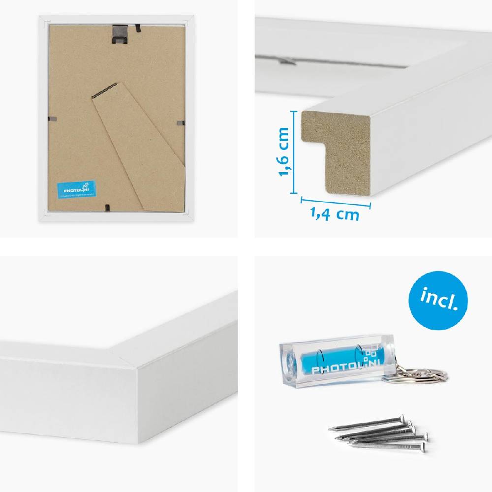 Photolini 10er Bilderrahmen-Set 10x15 cm Modern Weiß aus MDF mit Acrylglas Black Friday Preise