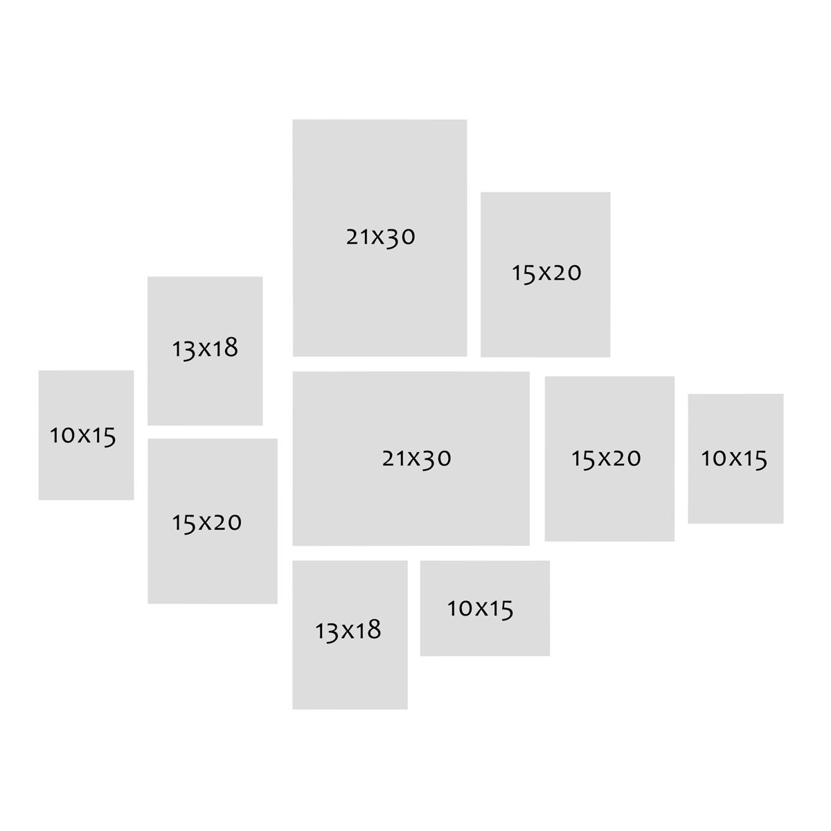 Photolini 10er Bilderrahmen-Set Weiß breit modern MDF-Holz mit Acrylglas zollfrei