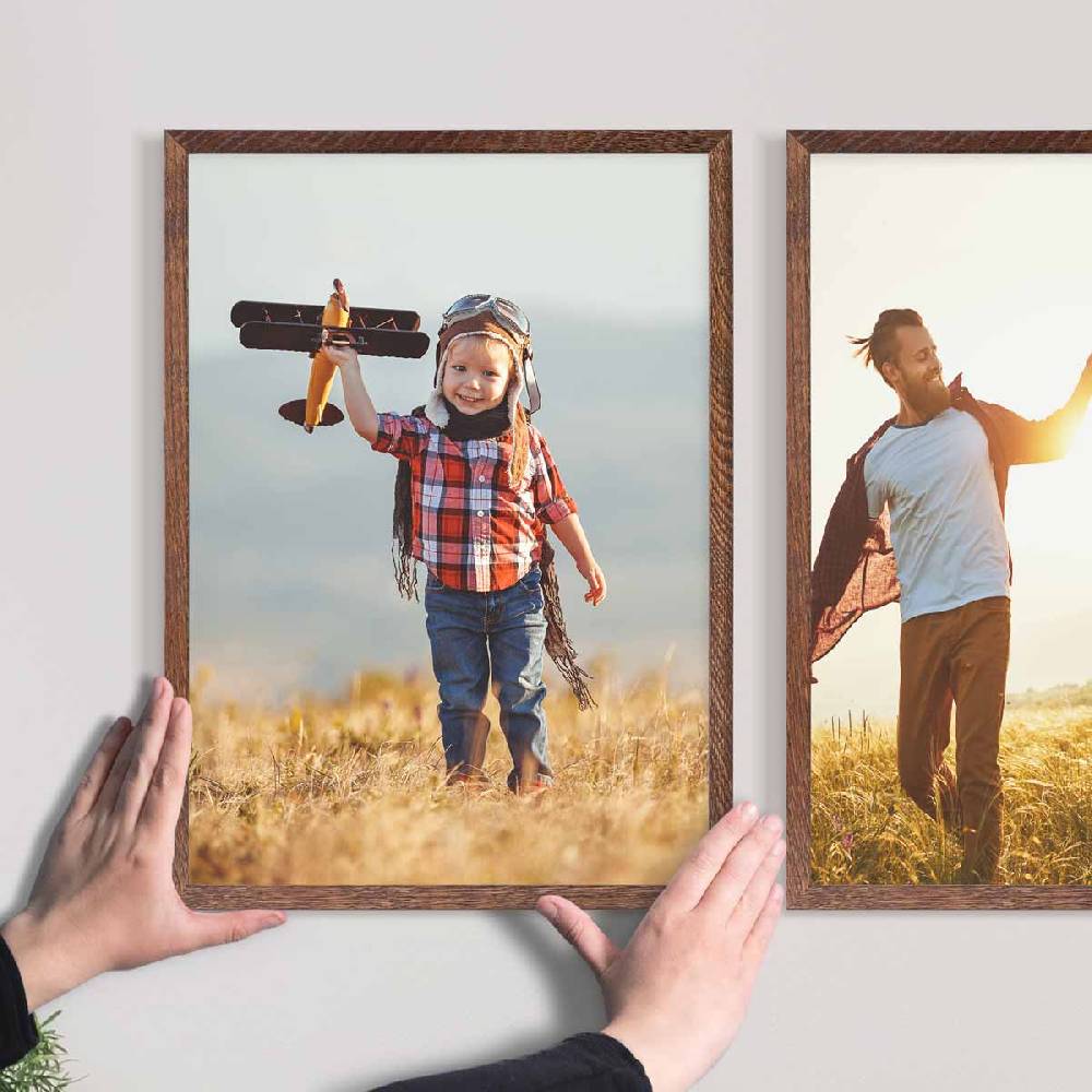Photolini Holzrahmen Eiche Dunkel 2er Set 30x42 cm / DIN A3 mit Acrylglas Top Angebot