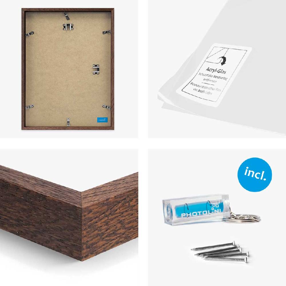 Photolini Holzrahmen Eiche Dunkel 2er Set 30x42 cm / DIN A3 mit Acrylglas Top Angebot
