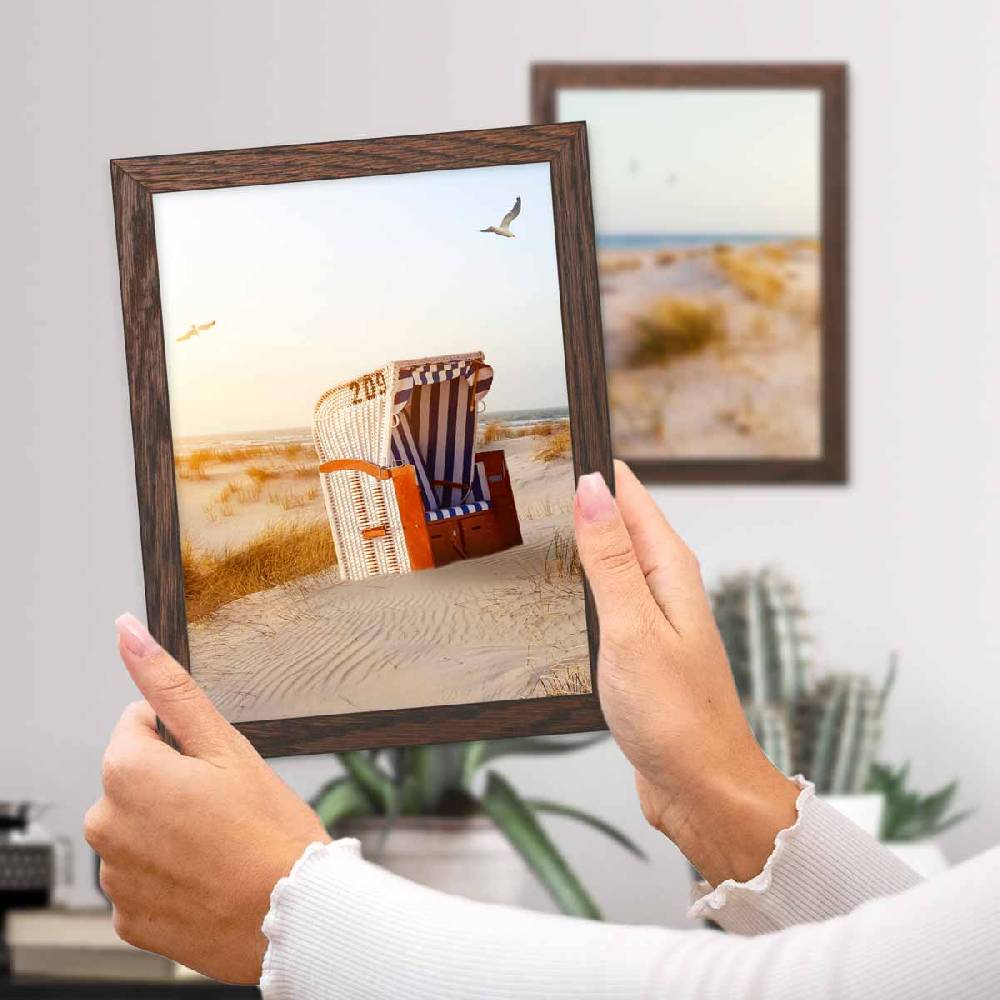 Photolini Holzrahmen Eiche Dunkel 2er Set 15x20 cm mit Acrylglas Saisonale Angebote