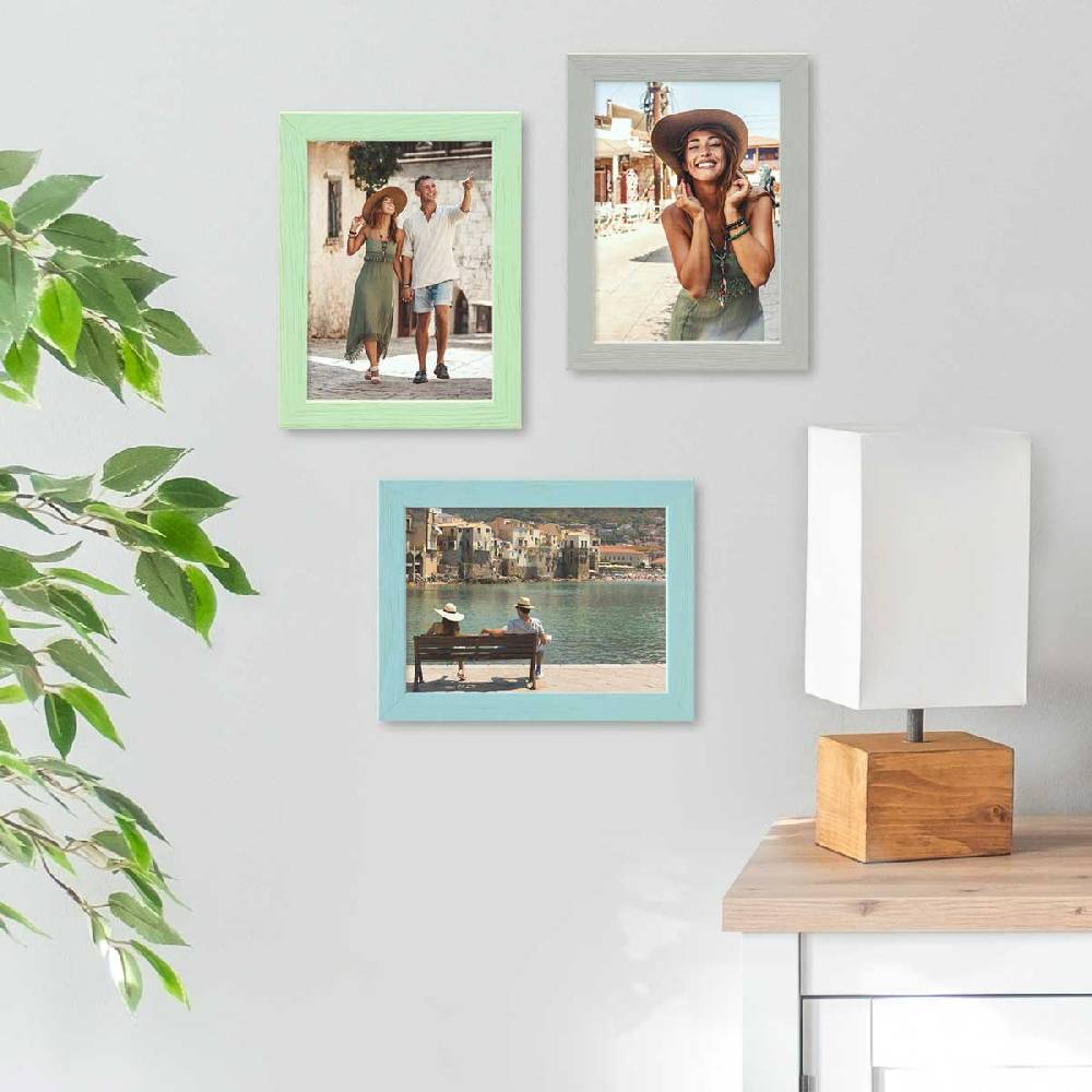 Photolini Bilderrahmen 3er Set Grün Blau Grau 15x20 cm | Acrylglas JETZT KAUFEN