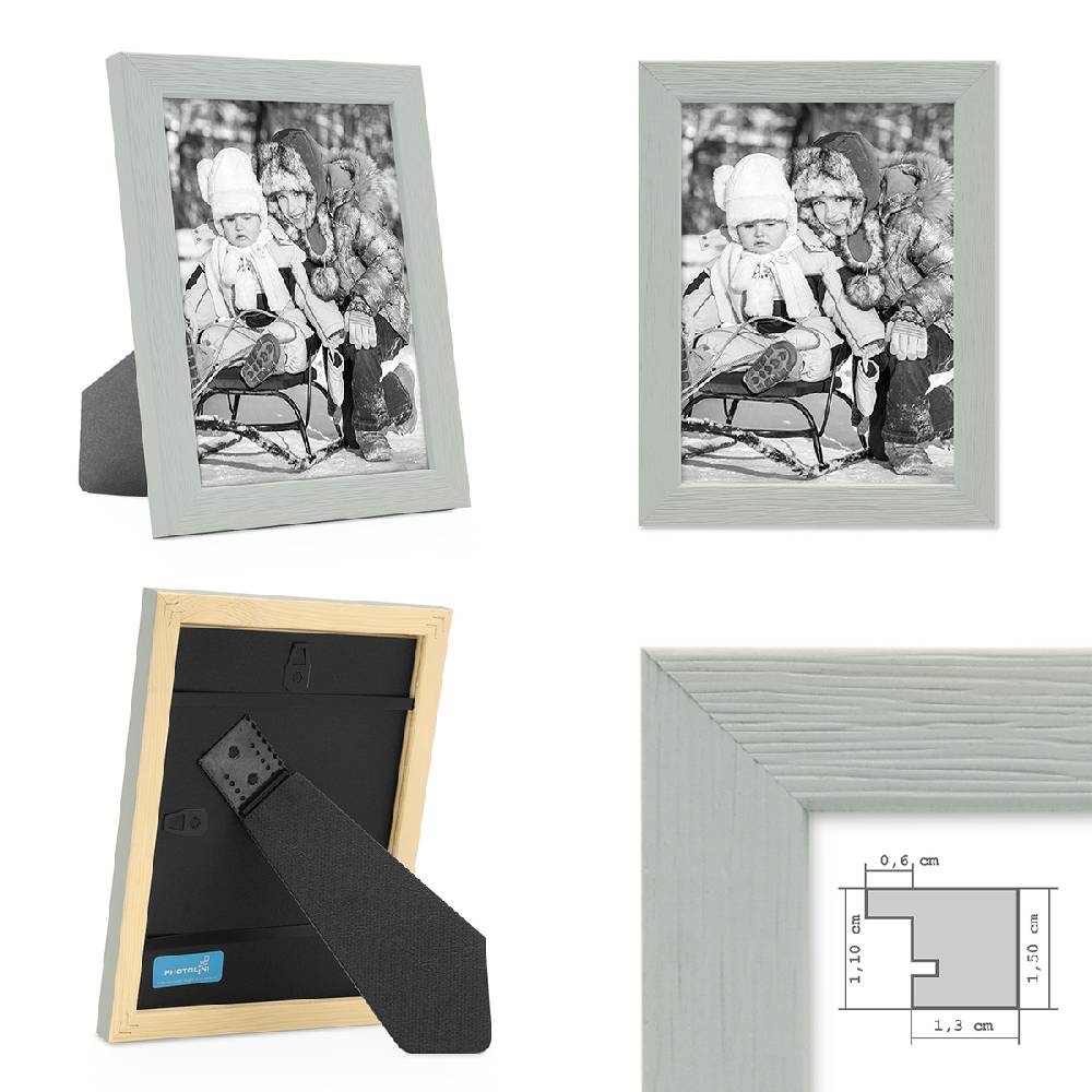 Photolini Bilderrahmen 3er Set Grün Blau Grau 10x15 cm | Acrylglas Neueste Stile