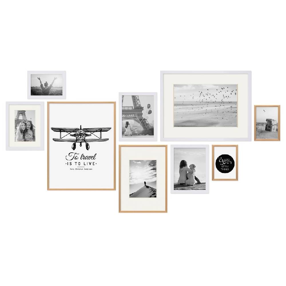 Photolini 9er Bilderrahmen-Set Weiss-Gold Bis zu 60% Rabatt