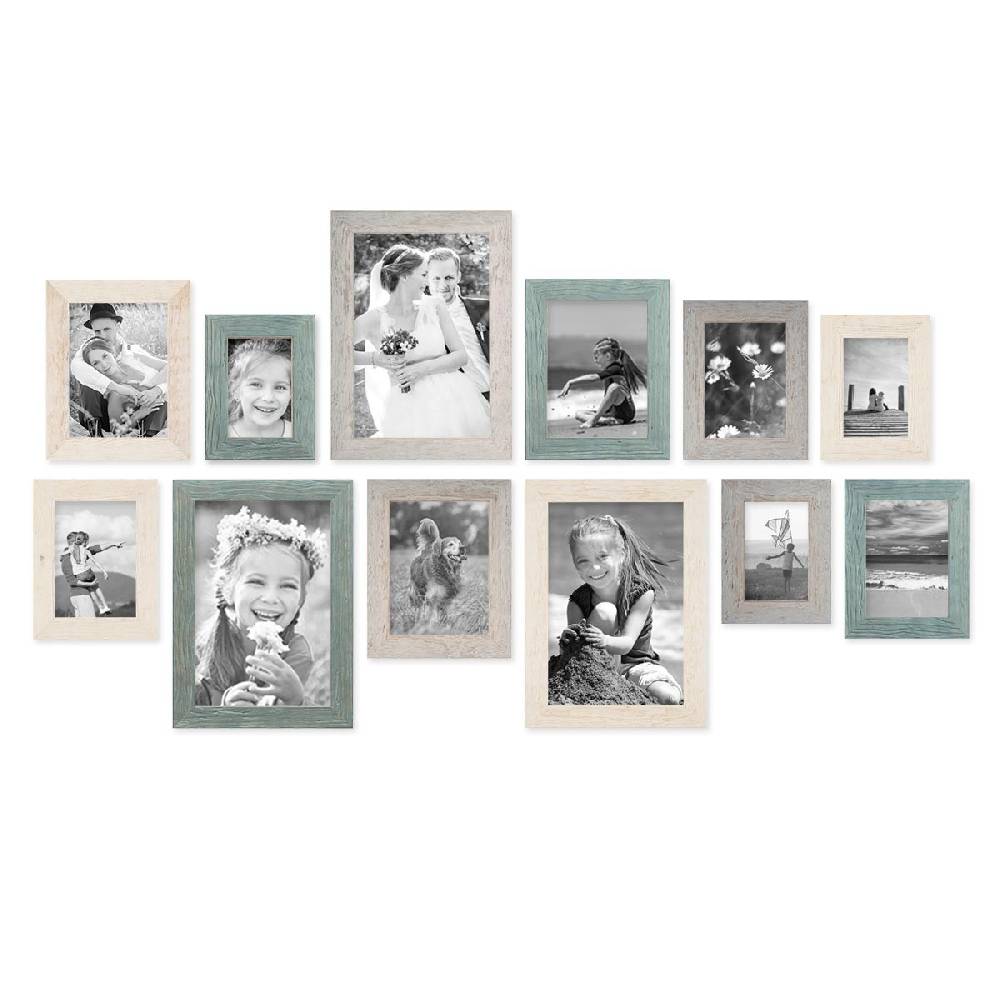 Photolini 12er Bilderrahmen-Set Strandhaus Rustikal Discount Store für neue Produkte