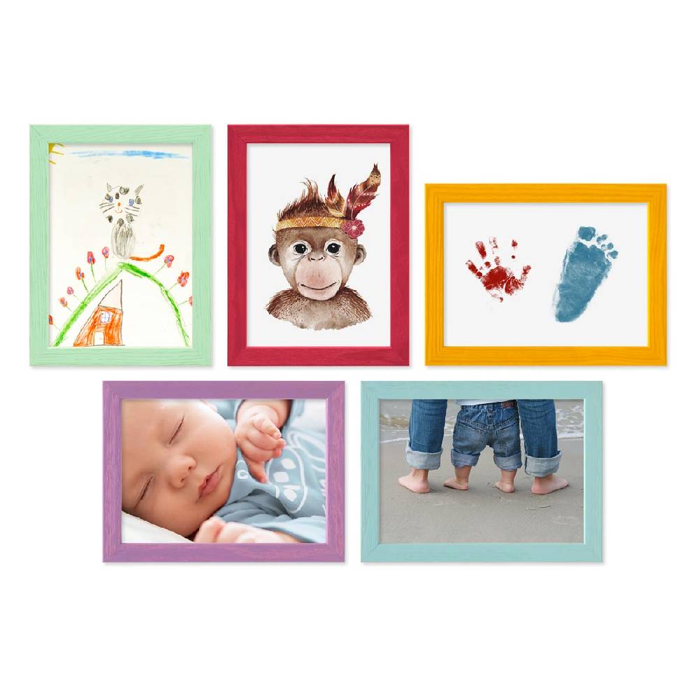 Photolini Bilderrahmen 5er Set Bunt 15x20 cm | Acrylglas Super Rabatt