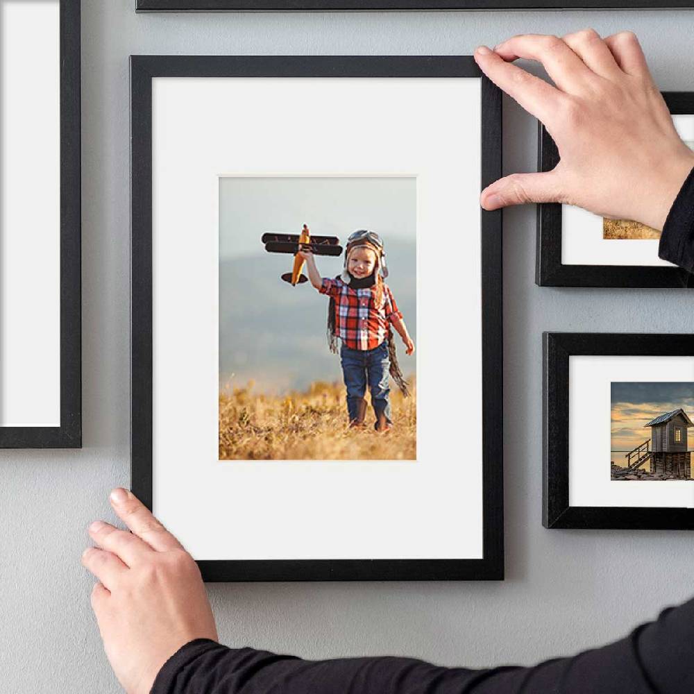 Photolini Passepartouts Creme-Weiß für 9er Rahmen-Set No.3 Black Friday Preise