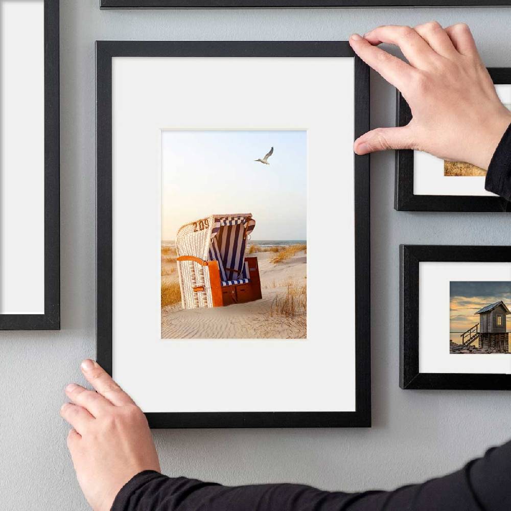 Photolini Passepartouts Creme-Weiß für 17er Rahmen-Set No.2 Im Verkauf