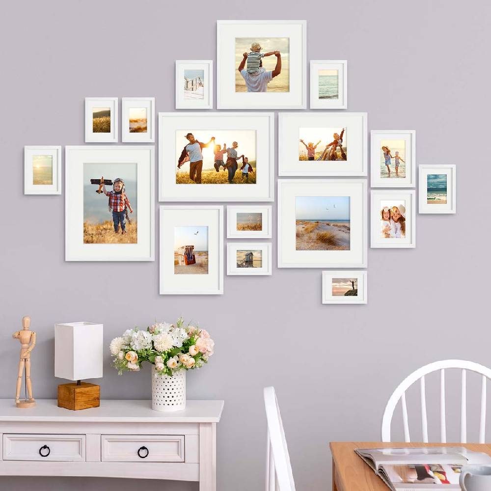 Photolini Passepartouts Creme-Weiß für 17er Rahmen-Set No.2 Im Verkauf