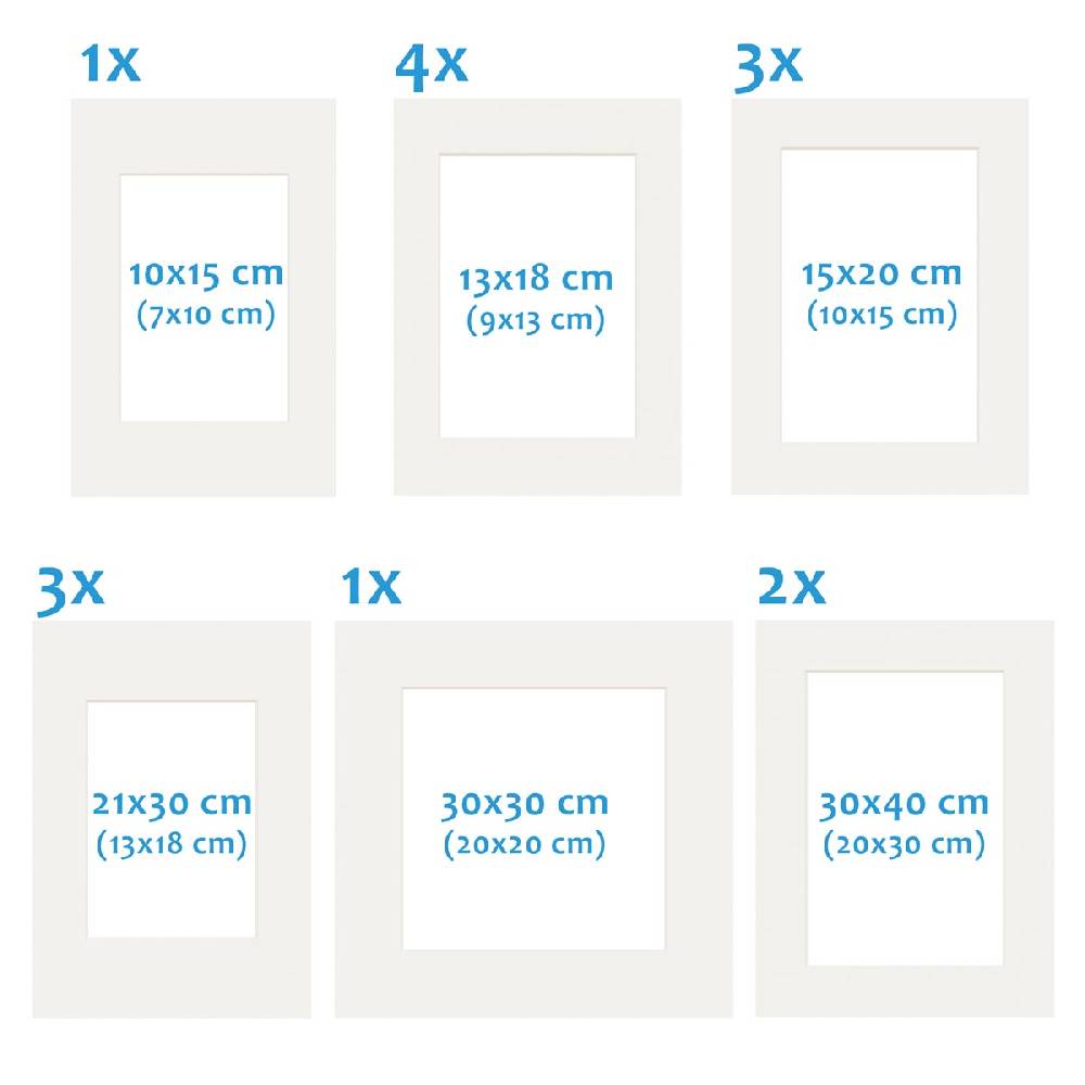 Photolini Passepartouts Creme-Weiß für 14er Rahmen-Set No.1 50% Rabatt für begrenzte Zeit