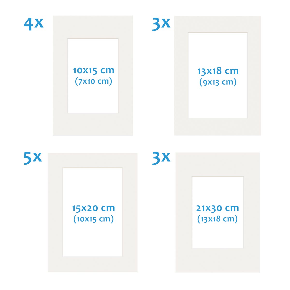 Photolini Passepartouts Creme-Weiß für 15er Rahmen-Set No.2 Rabatte dieses Monats