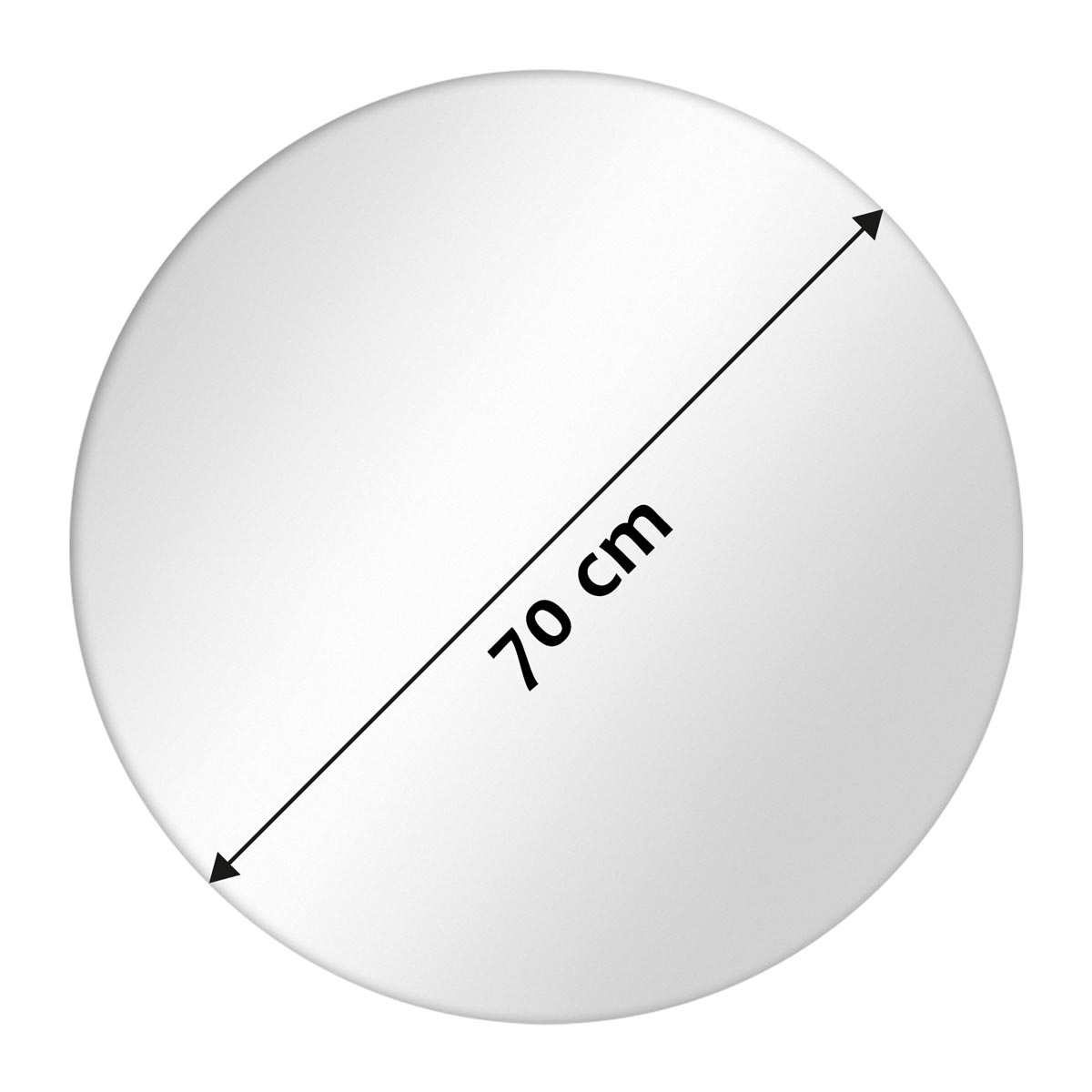 Photolini Spiegel Rund ohne Rahmen 70 cm Fabrikverkauf