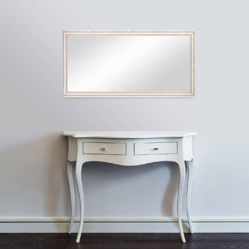 Photolini Wand-Spiegel 60x110 cm im Landhaus-Stil Weiss / Spiegelfläche 50x100 cm Blitzverkäufe
