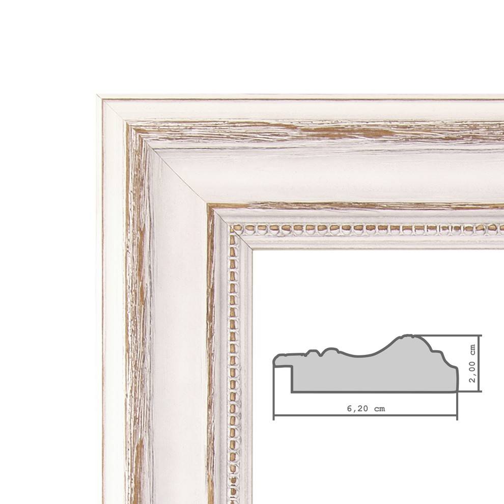 Photolini Wand-Spiegel 60x110 cm im Landhaus-Stil Weiss / Spiegelfläche 50x100 cm Blitzverkäufe