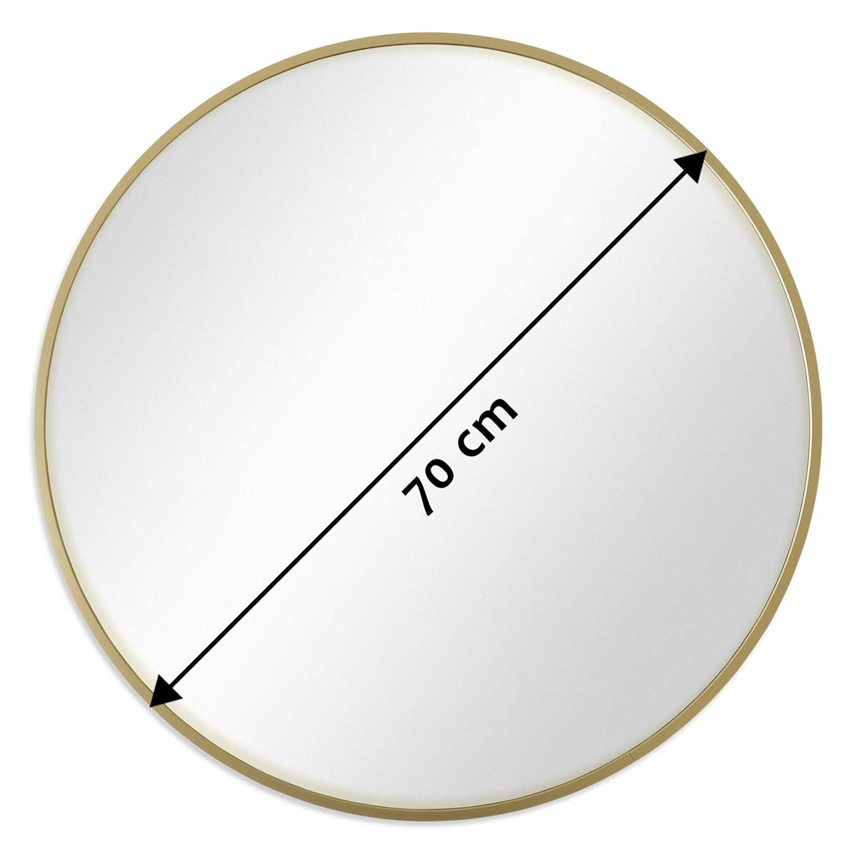 Photolini Spiegel Rund Gold mit Metallrahmen 70 cm Fabrik Onlineshop