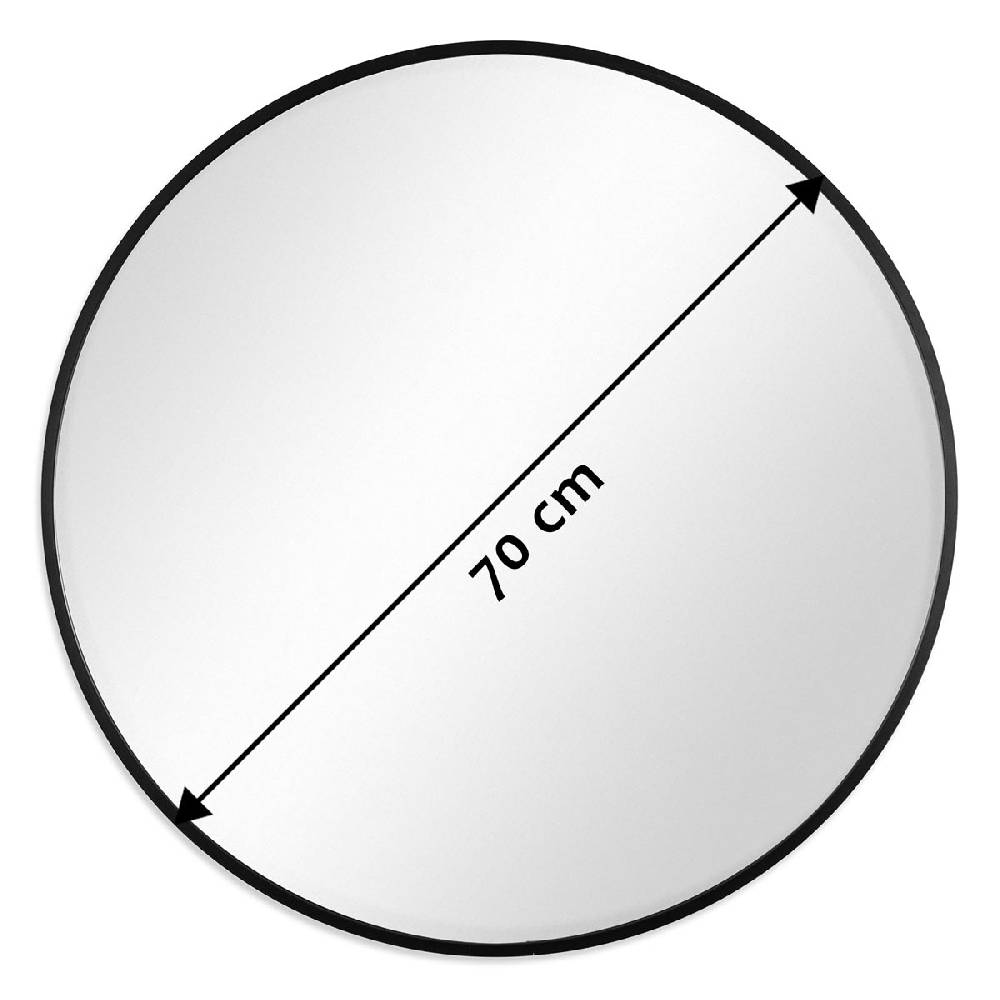 Photolini Spiegel Rund Schwarz mit Metallrahmen 70 cm Sonderangebot
