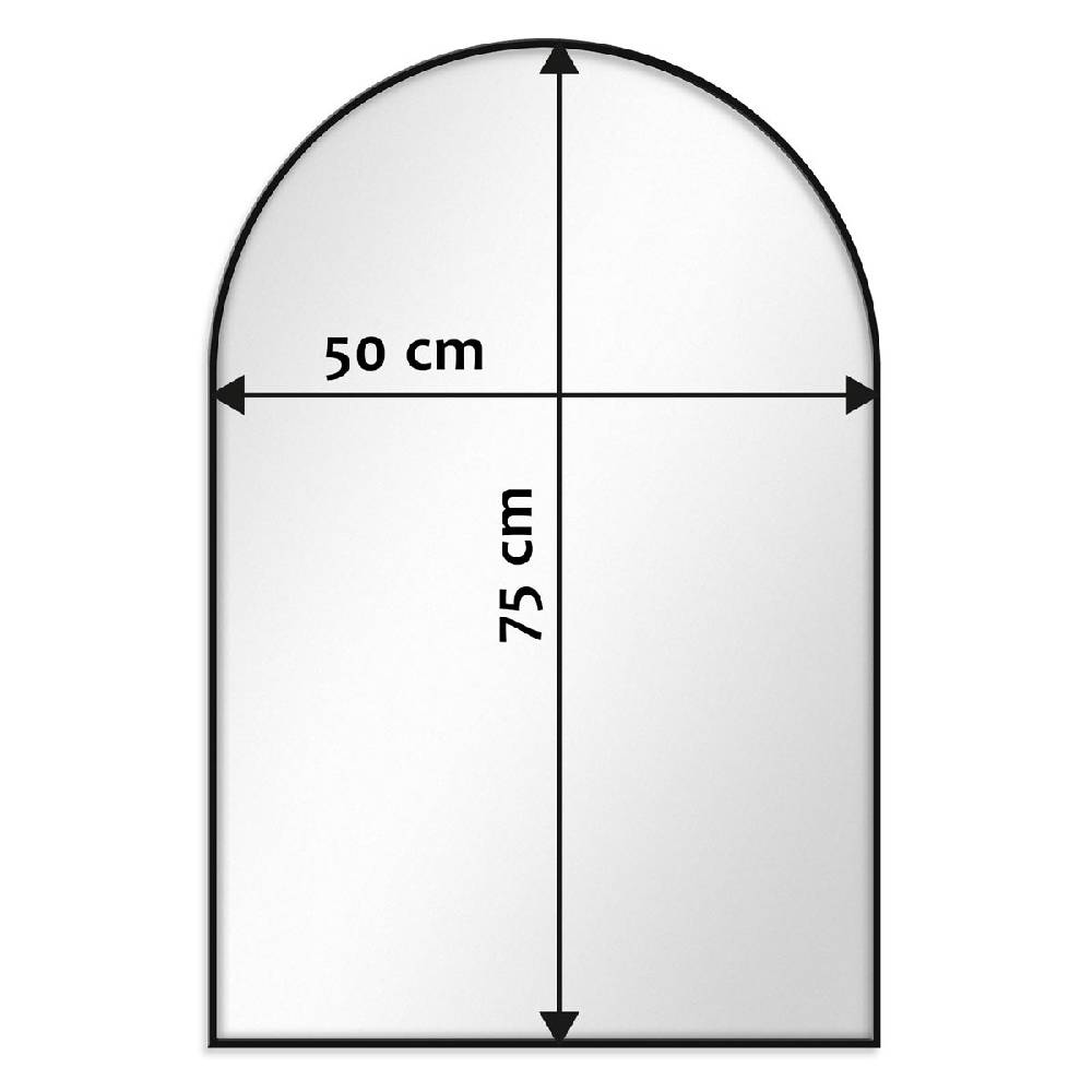 Photolini Spiegel Rundbogen Schwarz mit Metallrahmen 50x75 cm Rabatt