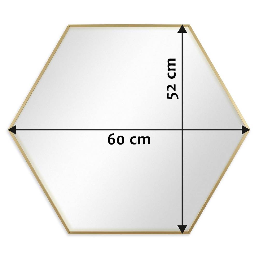 Photolini Spiegel Sechseckig Gold mit Metallrahmen 52x60 cm Exklusivangebot