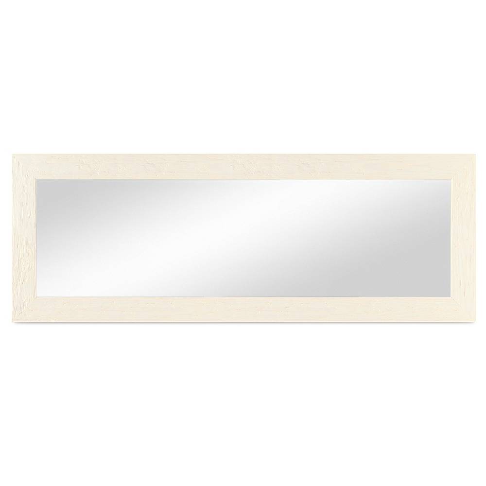Photolini Wand-Spiegel 40x100 cm im Strandhaus-Stil Breit Weiss Rustikal / Spiegelfläche 30x90 cm Saisonschlussverkauf
