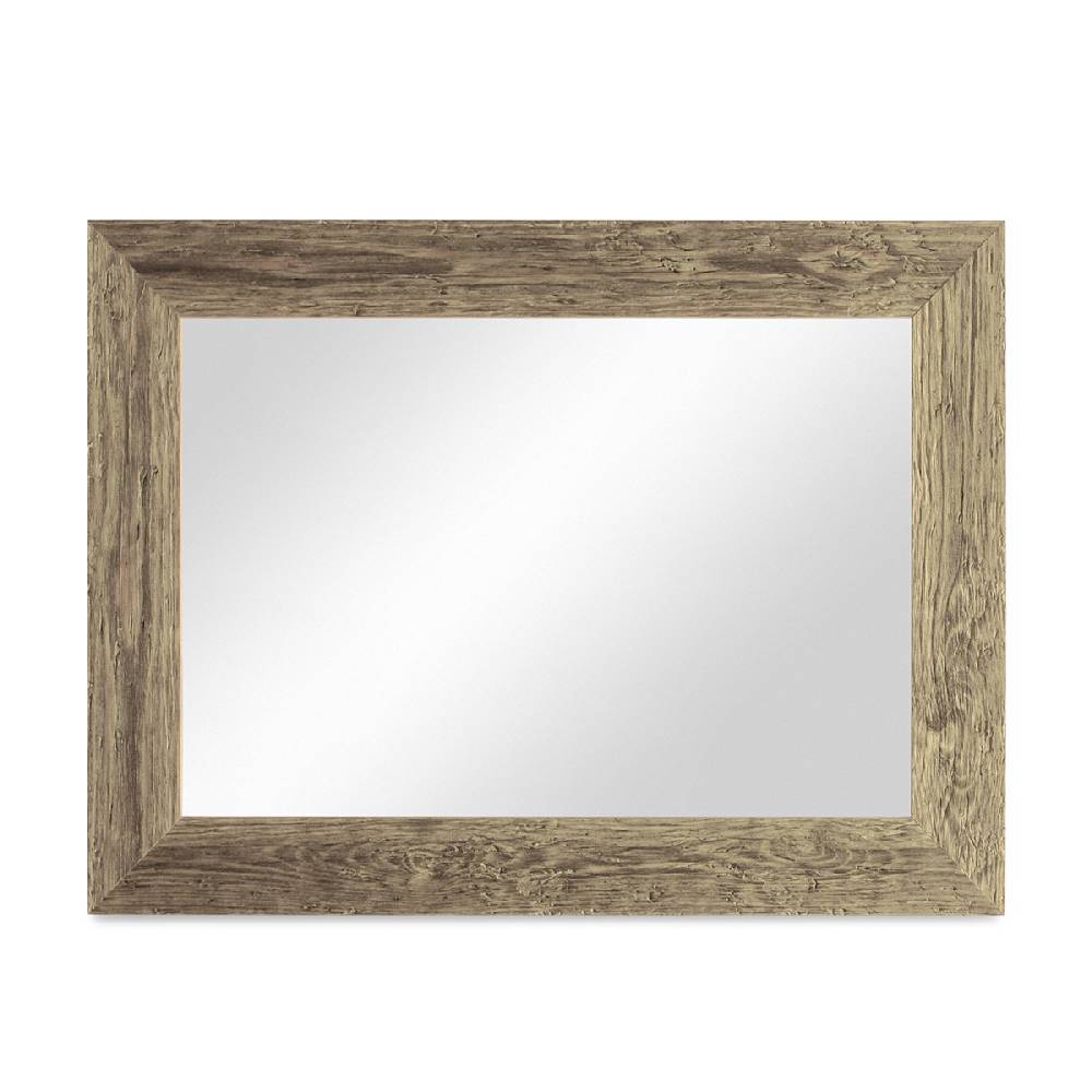 Photolini Wand-Spiegel 40x50 cm im Strandhaus-Stil Breit Eiche-Optik Rustikal / Spiegelfläche 30x40 cm Black Friday