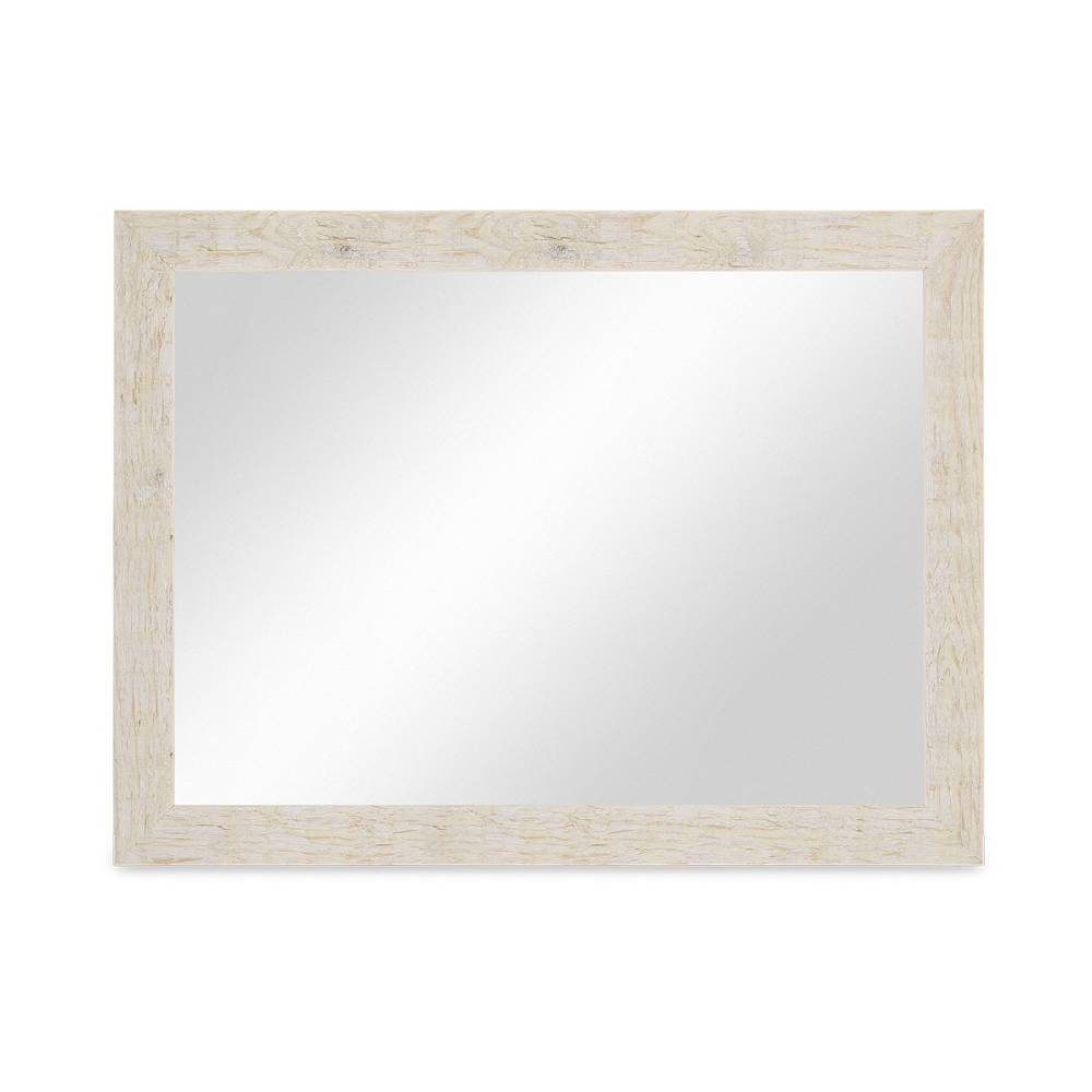 Photolini Wand-Spiegel 36x46 cm im Strandhaus-Stil Rustikal Weiss / Spiegelfläche 30x40 cm Cyber Monday