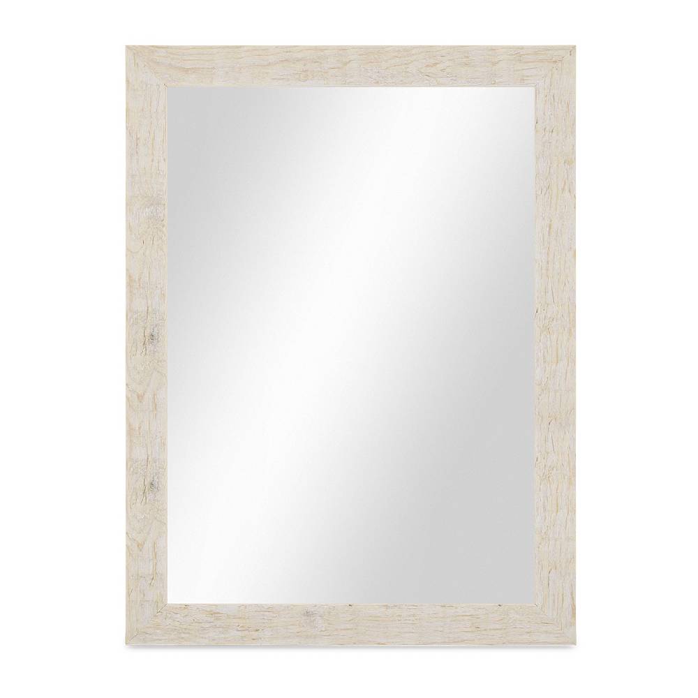 Photolini Wand-Spiegel 36x46 cm im Strandhaus-Stil Rustikal Weiss / Spiegelfläche 30x40 cm Cyber Monday