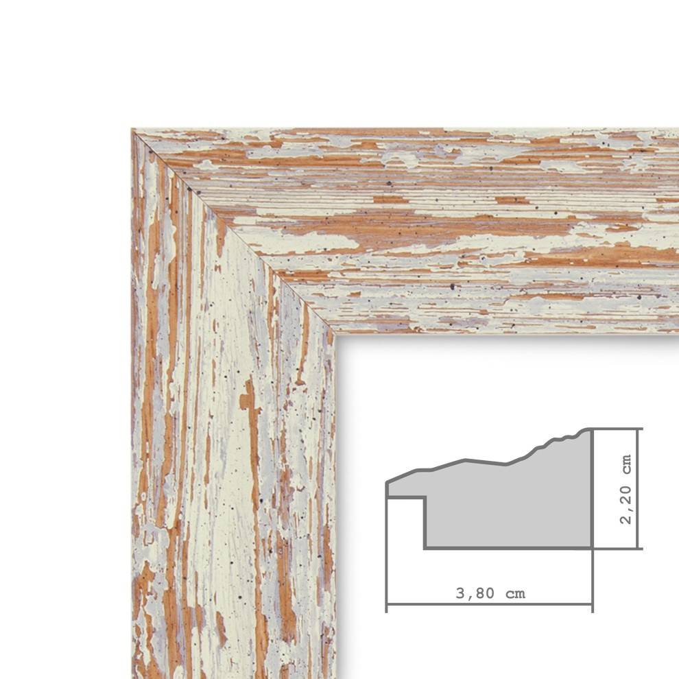 Photolini Wand-Spiegel 56x106 cm Weiss Shabby-Chic Vintage / Spiegelfläche 50x100 cm Osterangebot
